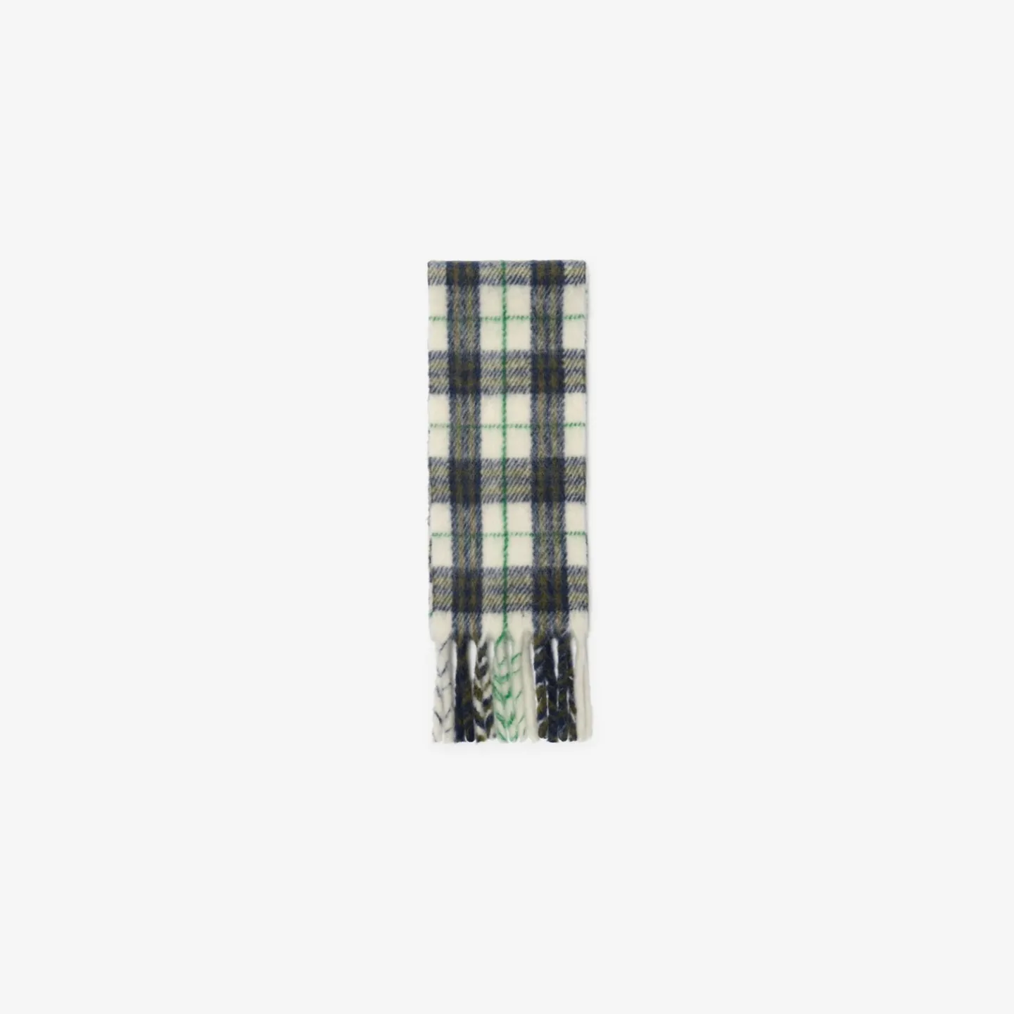 Narrow Check Alpaca Wool Blend Scarf