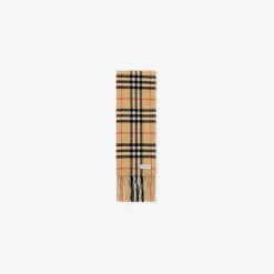 Narrow Check Cashmere Scarf