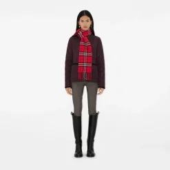 Narrow Check Cashmere Scarf