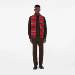 Narrow Check Cashmere Scarf