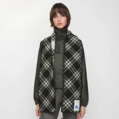 Narrow Check Wool Scarf