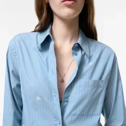 Oversized Knight Fil Coupé Striped Cotton Shirt