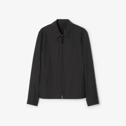 Pinstriped Wool Bloomsbury Harrington Jacket