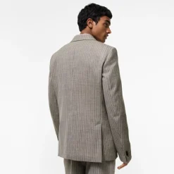 Pinstriped Wool Sloane Tailored Jacket