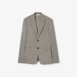 Pinstriped Wool Sloane Tailored Jacket