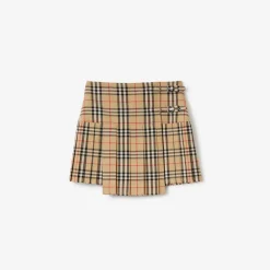 Pleated Check Wool Mini Kilt