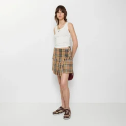 Pleated Check Wool Mini Kilt