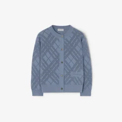 Pointelle Knit Cotton Cardigan
