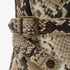Python-print Leather Ledger Boots