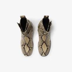 Python-print Leather Ledger Boots​​