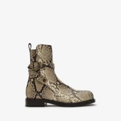 Python-print Leather Ledger Boots​​