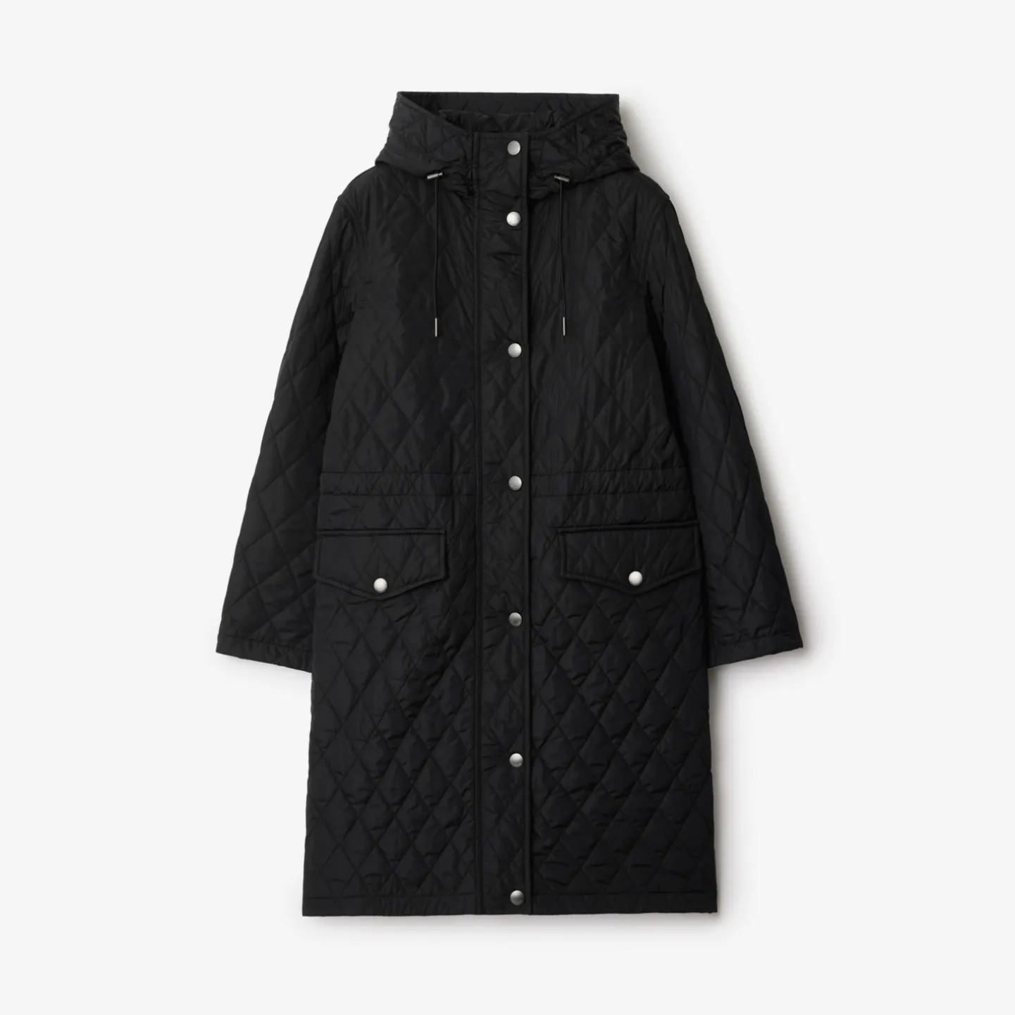 Quilted Nylon Hooded Coat
