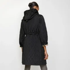 Quilted Nylon Hooded Coat