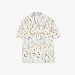 Relaxed Fit Feather Print Cotton Shirt