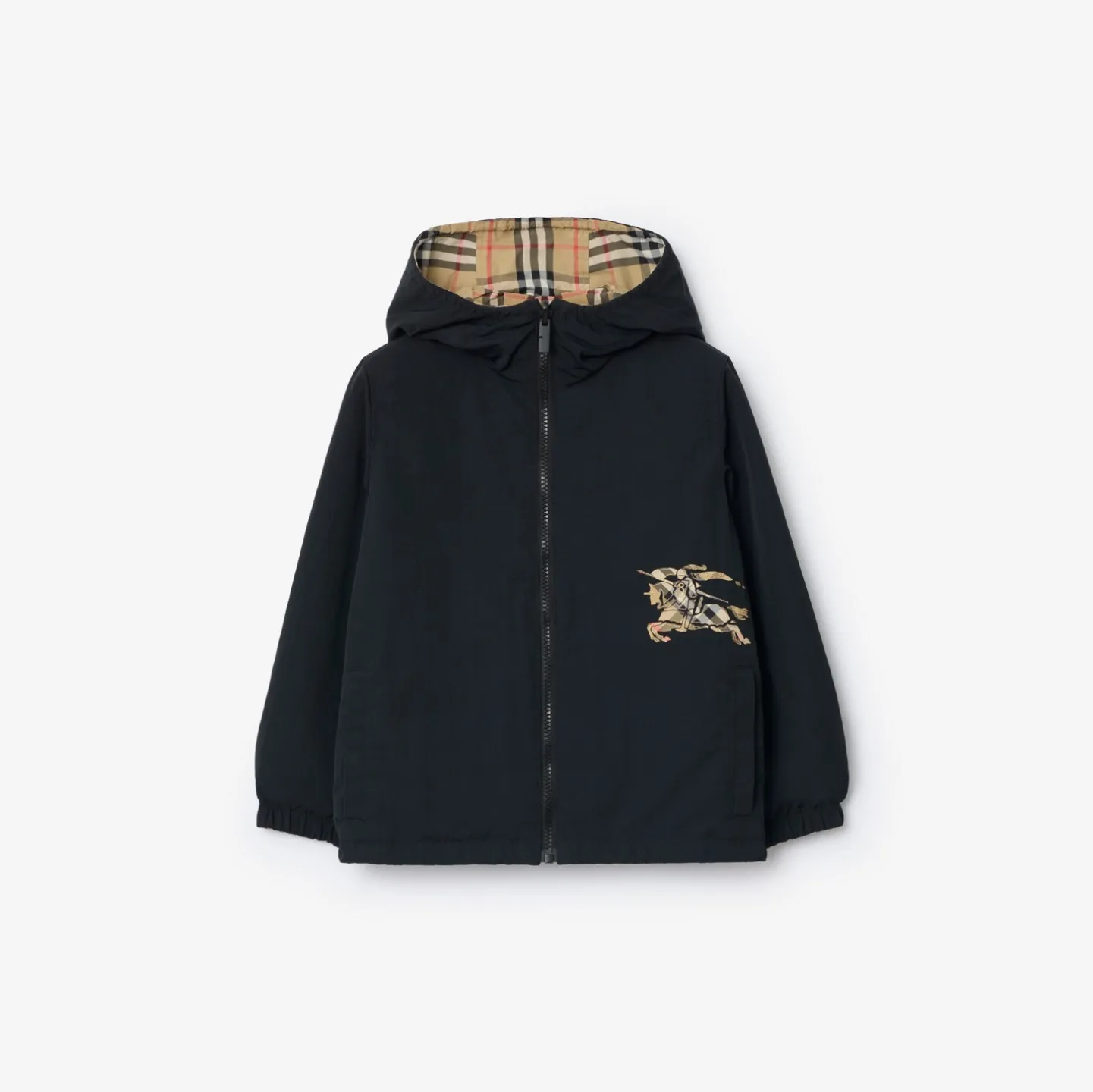 Reversible Check Hooded Jacket