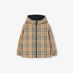 Reversible Check Hooded Jacket
