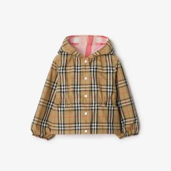 Reversible Check Nylon Hooded Jacket