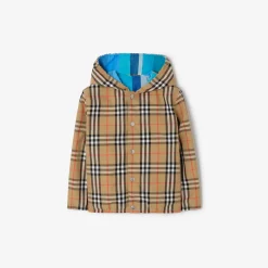 Reversible Check Nylon Hooded Jacket