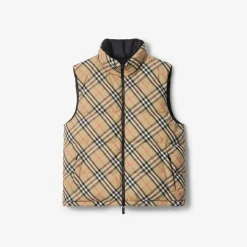 Reversible Check Puffer Gilet