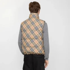Reversible Check Puffer Gilet