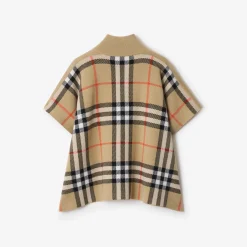 Reversible Check Wool Cape