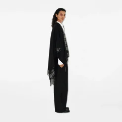 Reversible Check Wool Cape