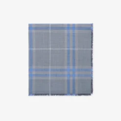 Reversible Check Wool Silk Scarf