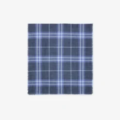 Reversible Check Wool Silk Scarf