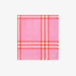 Reversible Check Wool Silk Scarf