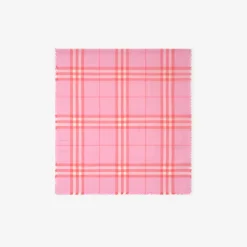 Reversible Check Wool Silk Scarf