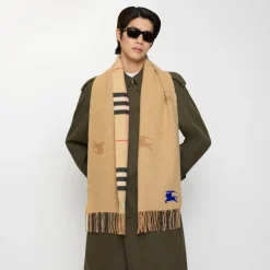 Reversible Knight Check Cashmere Scarf