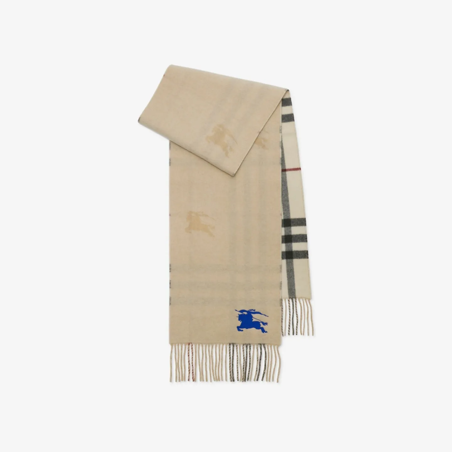 Reversible Knight Check Cashmere Scarf