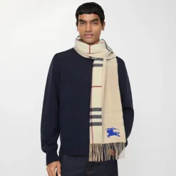 Reversible Knight Check Cashmere Scarf