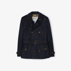 Short Denim Trench Coat