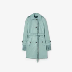 Short Fringed Leather Car Coat