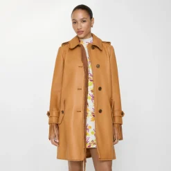 Short Fringed Leather Car Coat