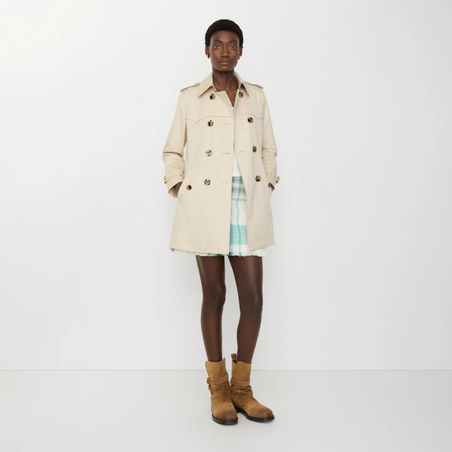 Short Gabardine Summerside Trench Coat