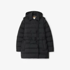 Short Nylon Hooded Puffer Coat