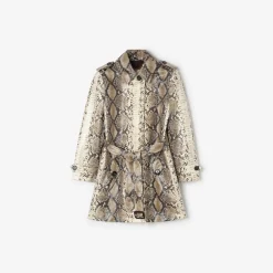 Short Python Print Coated Cotton Stonehaven Car Coat