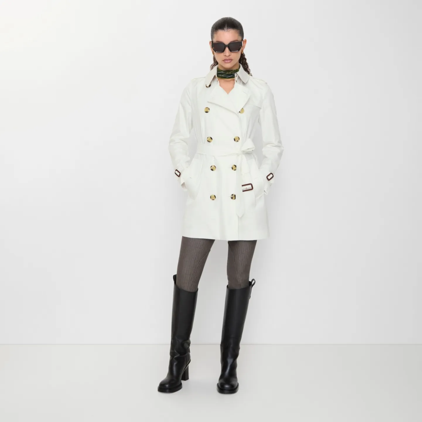 Short Tropical Gabardine Kensington Trench Coat