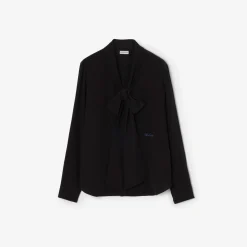 Silk Crepe De Chine Scarf Blouse