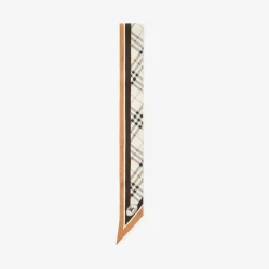 Skinny Check Knight Stamp Silk Scarf