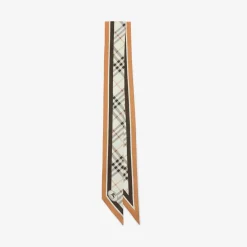 Skinny Check Knight Stamp Silk Scarf