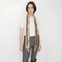 Skinny Check Silk Scarf