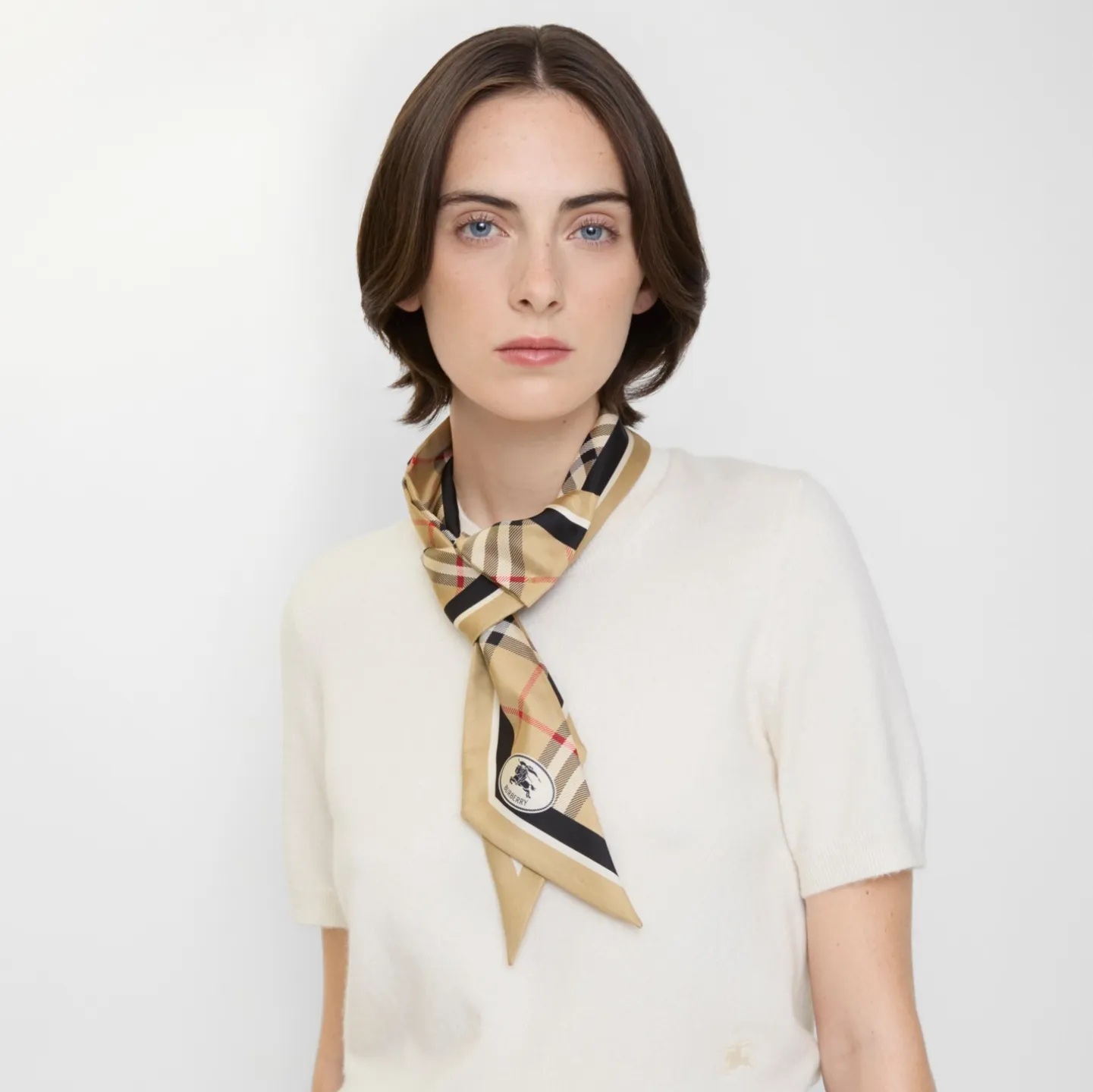 Skinny Check Silk Scarf