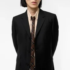 Skinny Check Silk Tie
