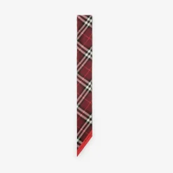 Skinny Contrast Check Silk Scarf