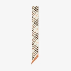 Skinny Contrast Check Silk Scarf