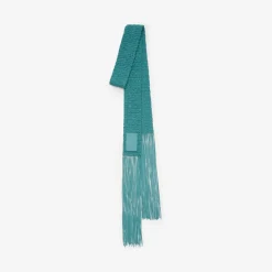 Skinny Crochet Leather Scarf