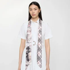 Skinny Reversible Etched Knight Silk Scarf
